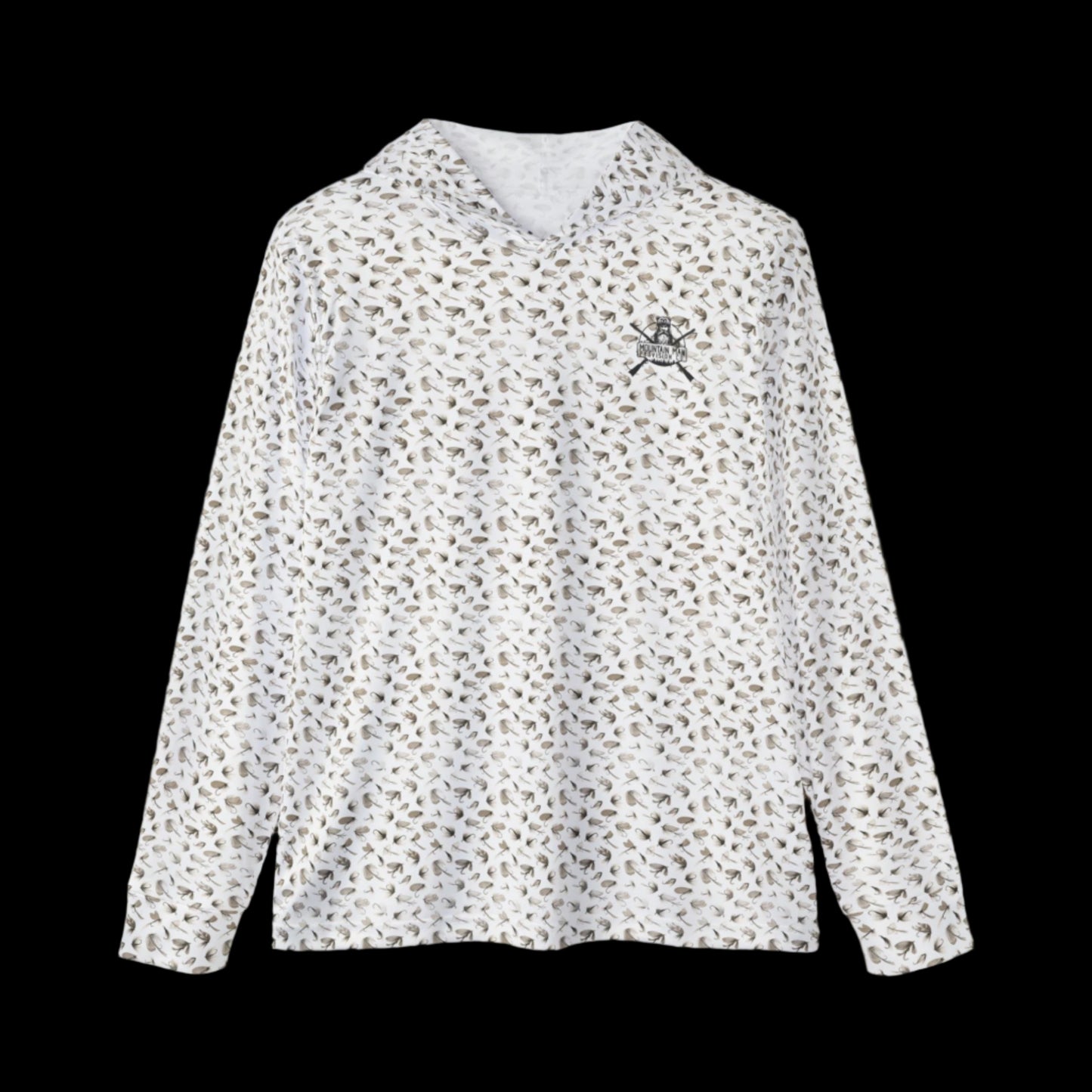 Fly Pattern White Lightweight Performance Sun Shirt