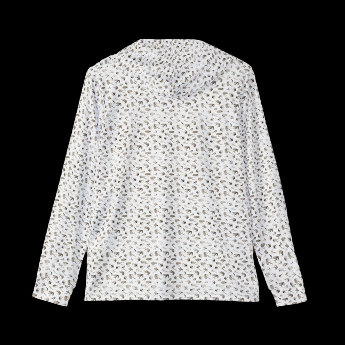 Fly Pattern White Lightweight Performance Sun Shirt